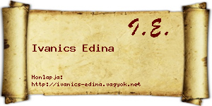Ivanics Edina névjegykártya